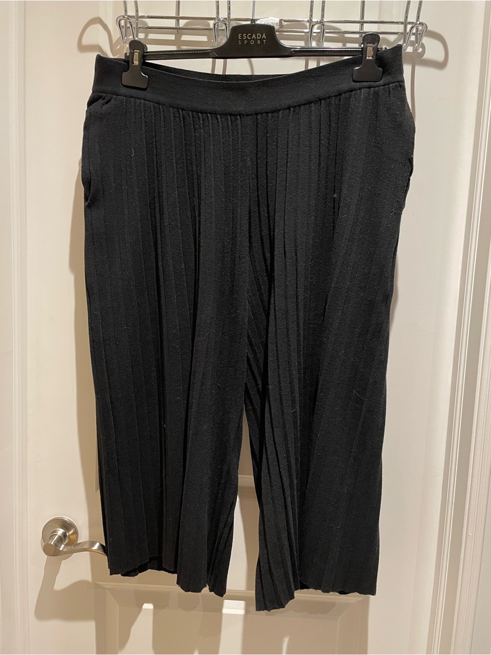 SPANNER Black Wide Leg Pleated Pants